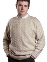 William Lockie - Chirnside 4ply cable crew neck pullover