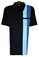 Plain polo shirt with two block stripes by Gabicci at Westaway and Westaway