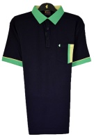 Plain polo shirt with contrast collar and sleeve ends