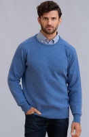 William Lockie Leven Mens Lambswool Round Neck Pullover