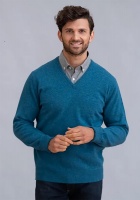 William Lockie Rob Mens Lambswool V Neck Pullover