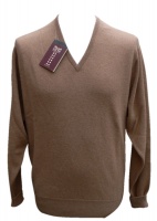 William Lockie Mens Camelhair v neck pullover