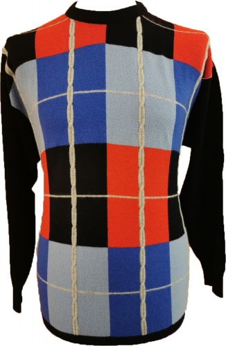 Westaway - 2ply cashmere crew neck box intarsia pullover