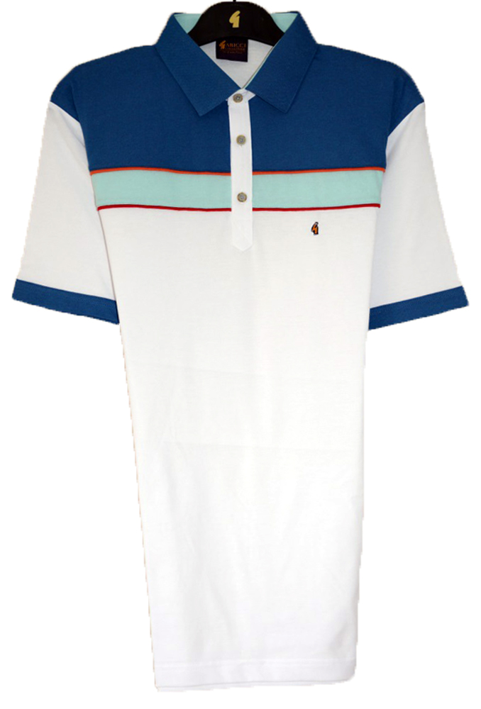 Gabicci -Plain polo shirt with contrast shoulder