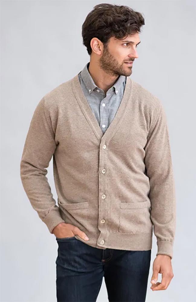 William Lockie Mens Lambswool V Neck Cardigan