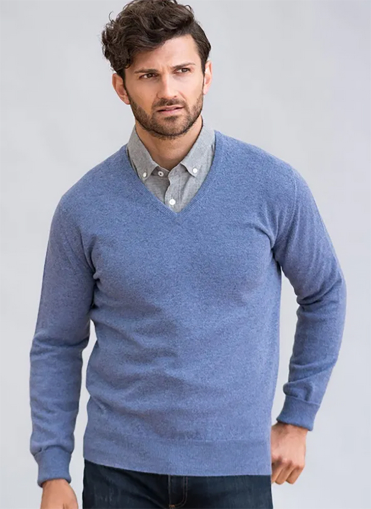 William Lockie Mens Lambswool V Neck Pullover